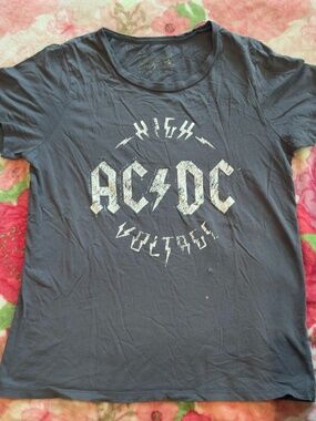 AC/DC Vintage Band Tee | Charcoal Gray | Size Small